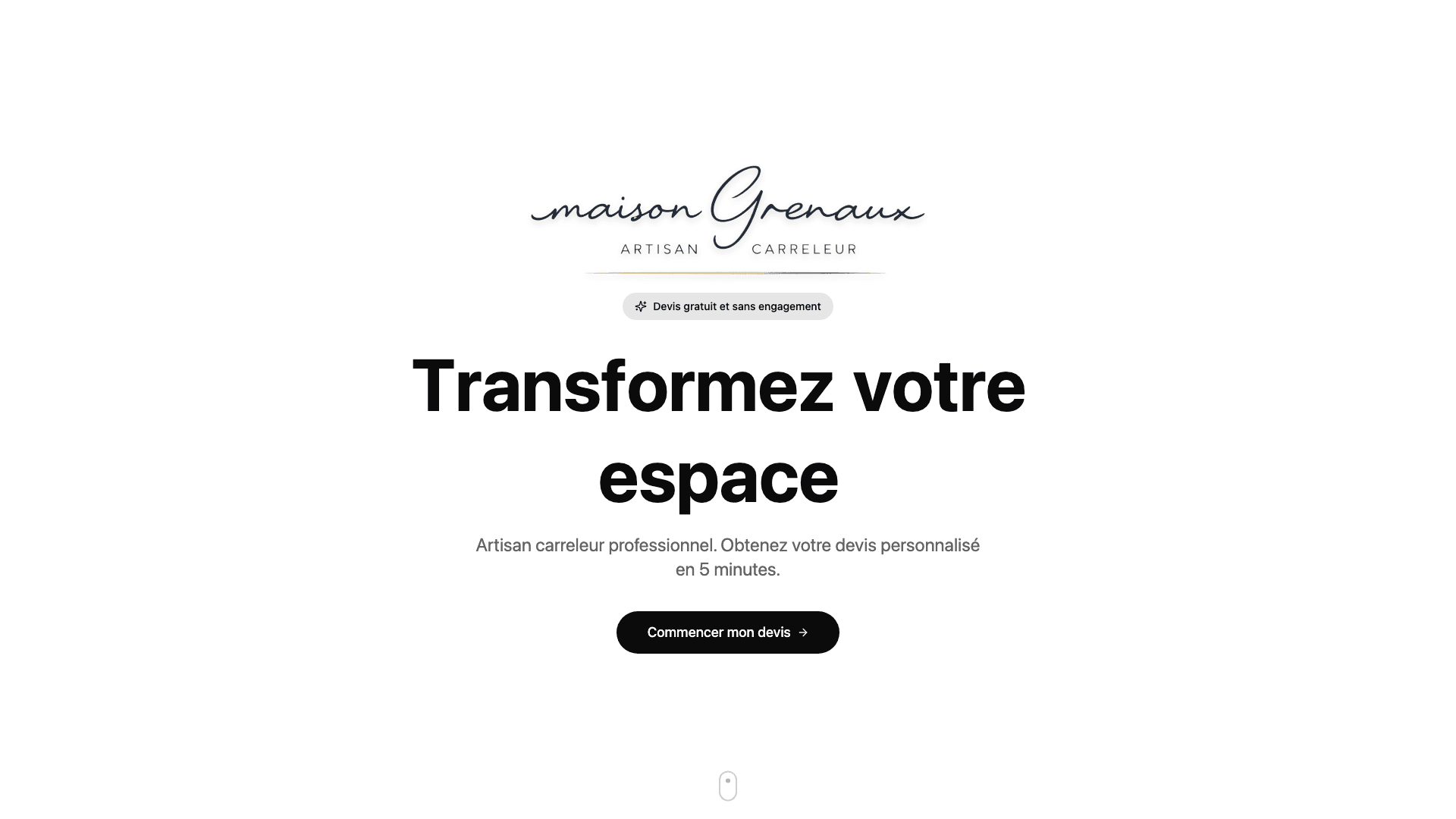 Maison Grenaux — Artisan Carreleur. Projet réalisé par YVEX Studio.